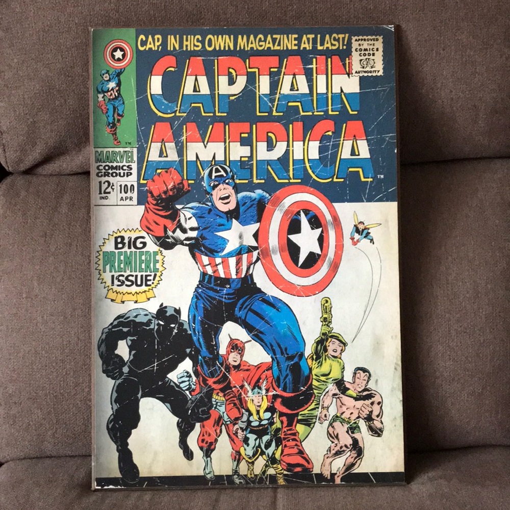 Captain America Marvel Comic Book Art Décor Plaque